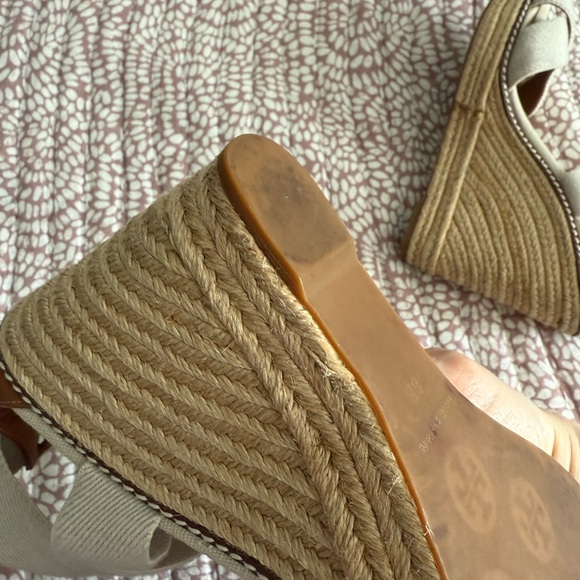 Tory Burch Brown Tan Espadrille Wedge Size 8 - Picture 11 of 13